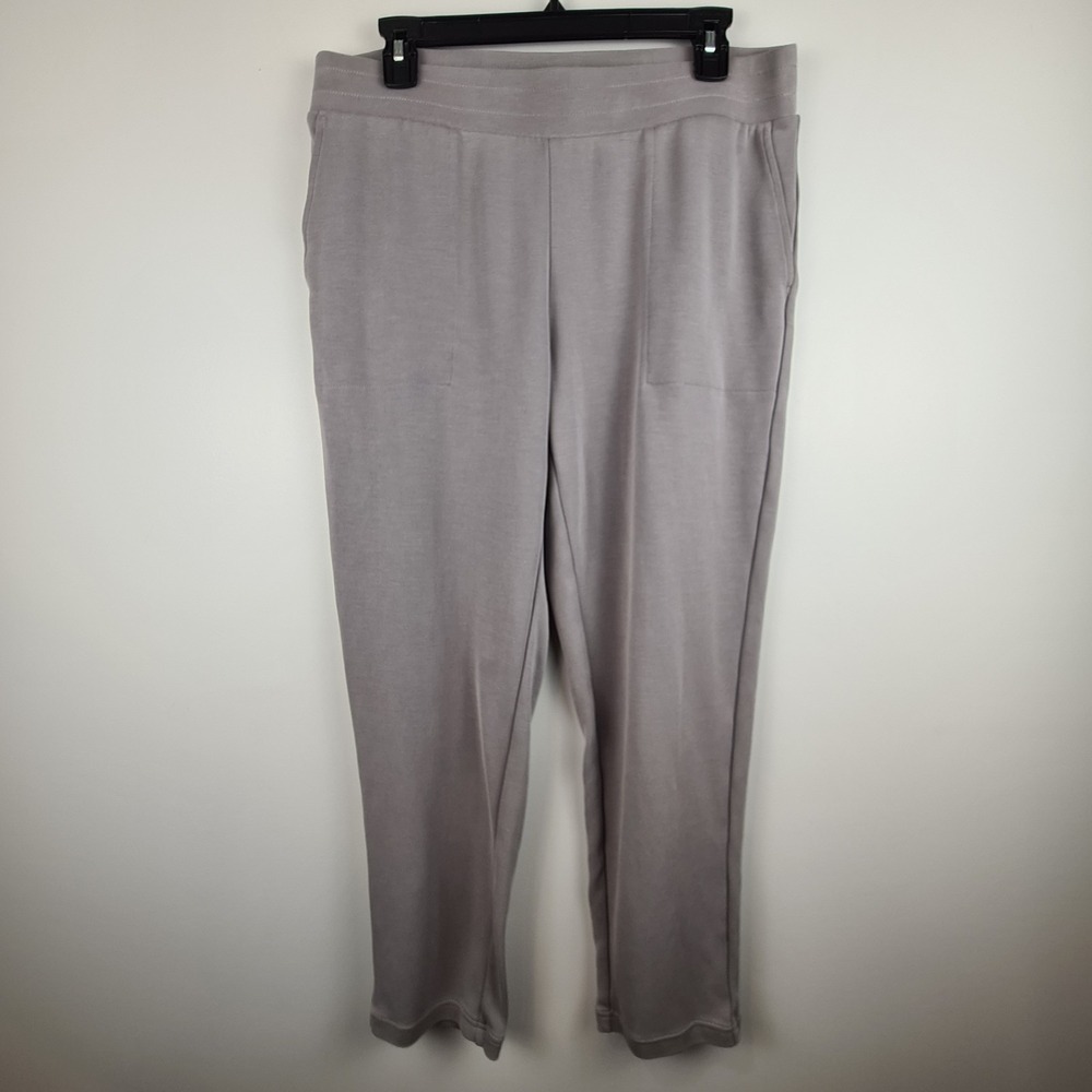 J. Jill Pure Jill Womens Pants Gray Pull On Straight Elastic Waist Medium Slinky